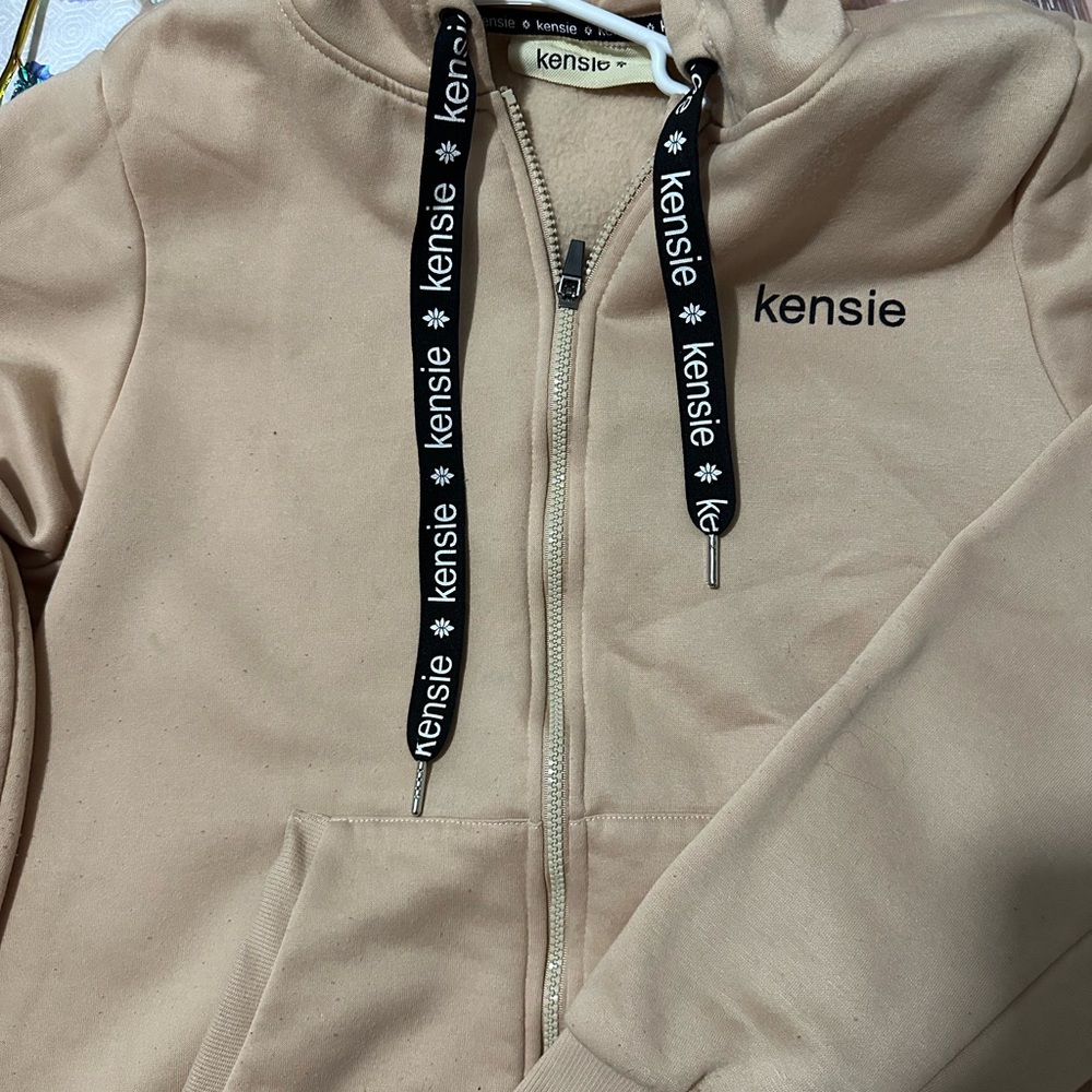 Kensie Beige Kids Hoodie Jacket